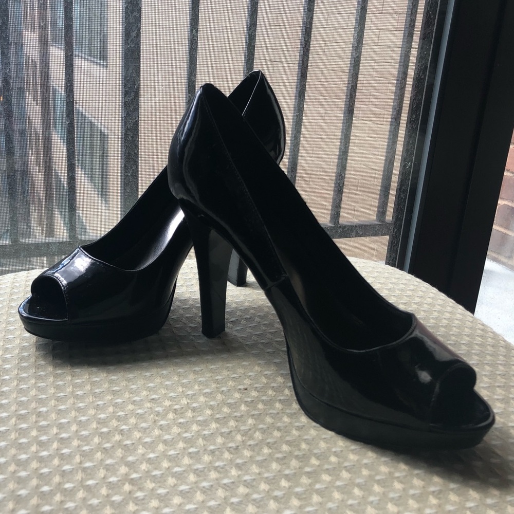 Alfani Patent Leather Black Heel, Size 8.5